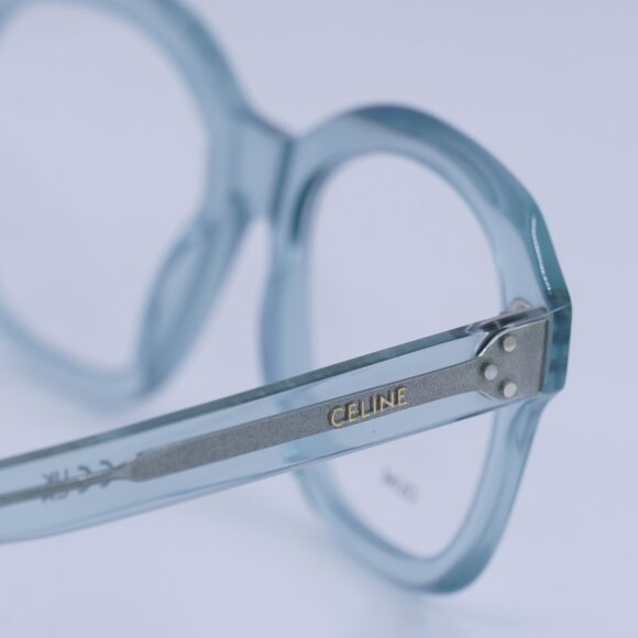 Celine CL50124I 093 Eyeglasses Shiny Transparent Lime 52mm Square Frame - Picture 4 of 10
